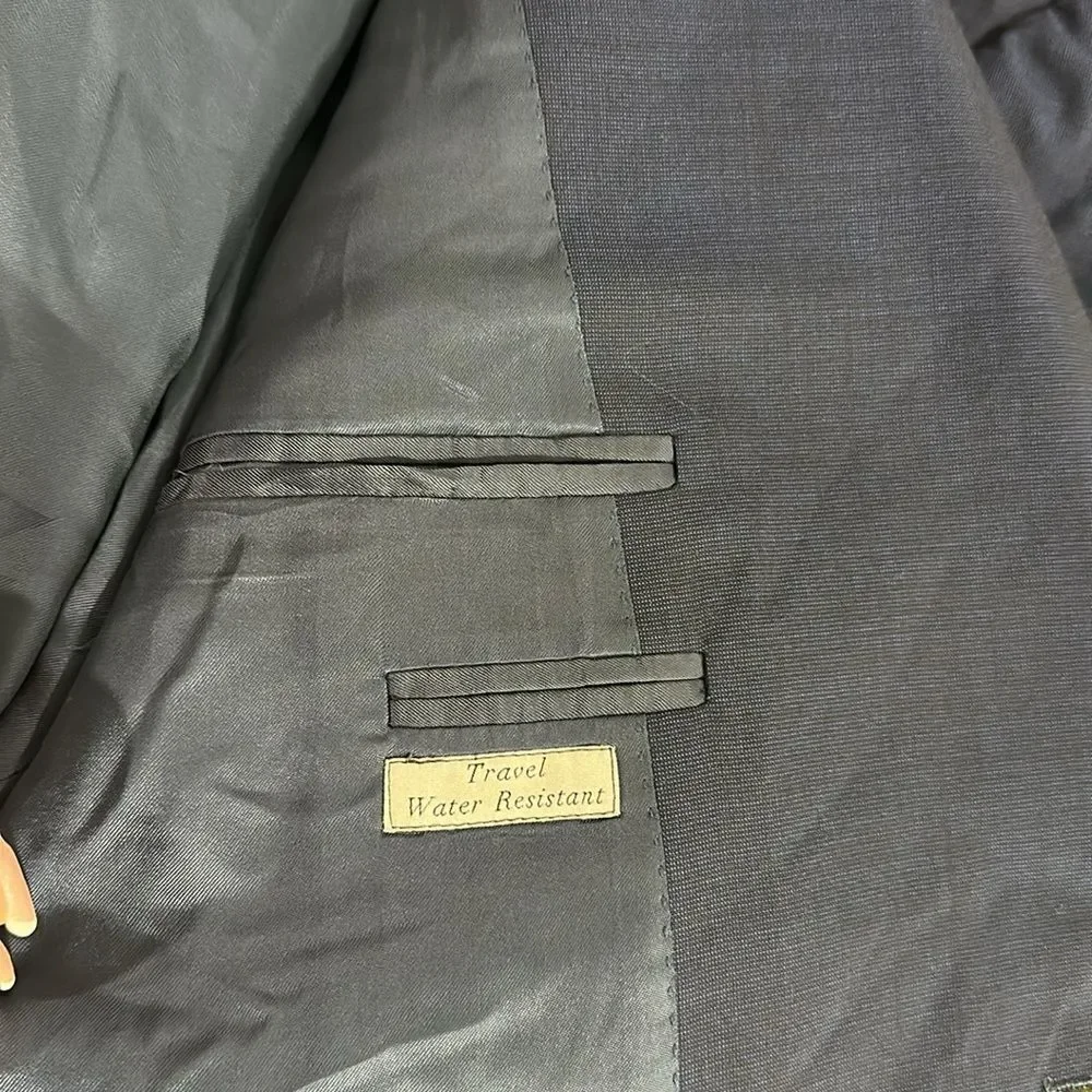 Canali Wool Travel Water Resistant Classic Navy Blue Men's Blazer Size 48 L